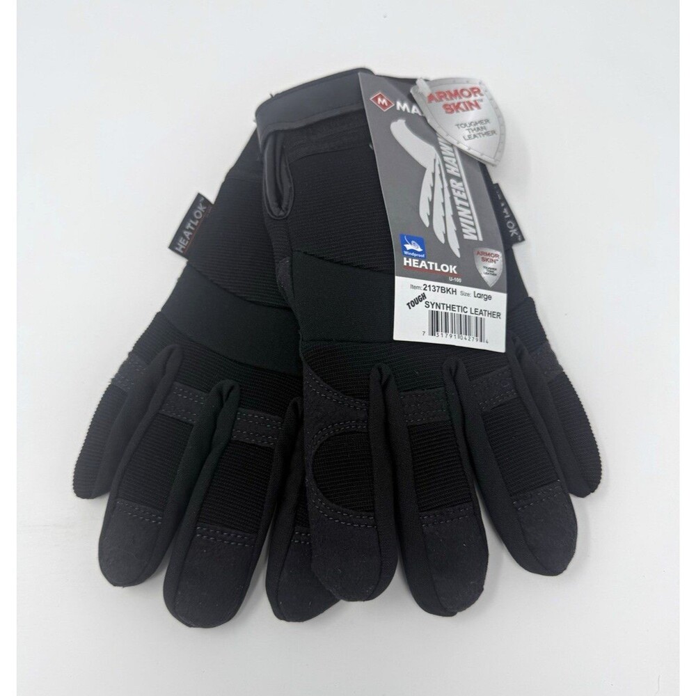 Heatlok Winter Insulated Touchscreen Gloves for Ski/Snowboard Black L